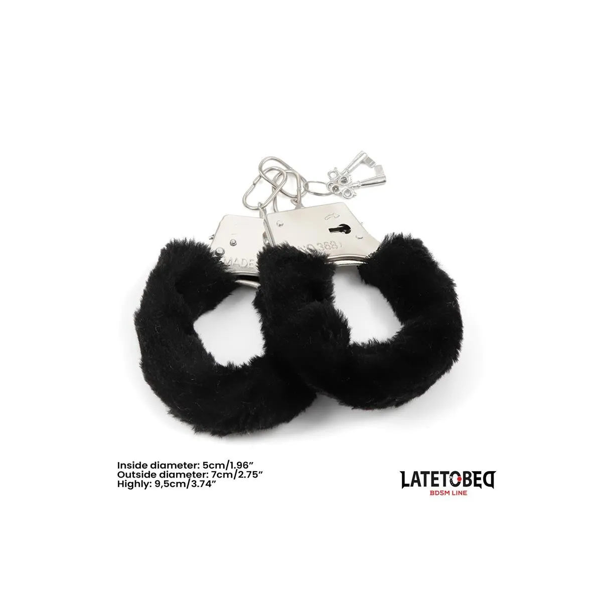 Fellbesetzte Metallfessel Schwarz von Latetobed BDSM Line | Fesselliebe.de