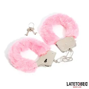 Fellbesetzte Metallfessel Rosa von Latetobed BDSM Line | Fesselliebe.de