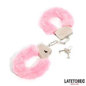 Fellbesetzte Metallfessel Rosa von Latetobed BDSM Line