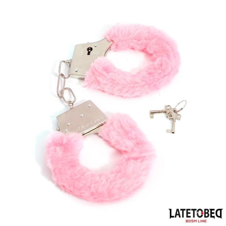 Fellbesetzte Metallfessel Rosa von Latetobed BDSM Line | Fesselliebe.de