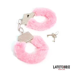 Fellbesetzte Metallfessel Rosa von Latetobed BDSM Line