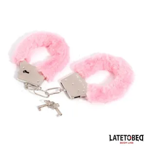 Fellbesetzte Metallfessel Rosa von Latetobed BDSM Line
