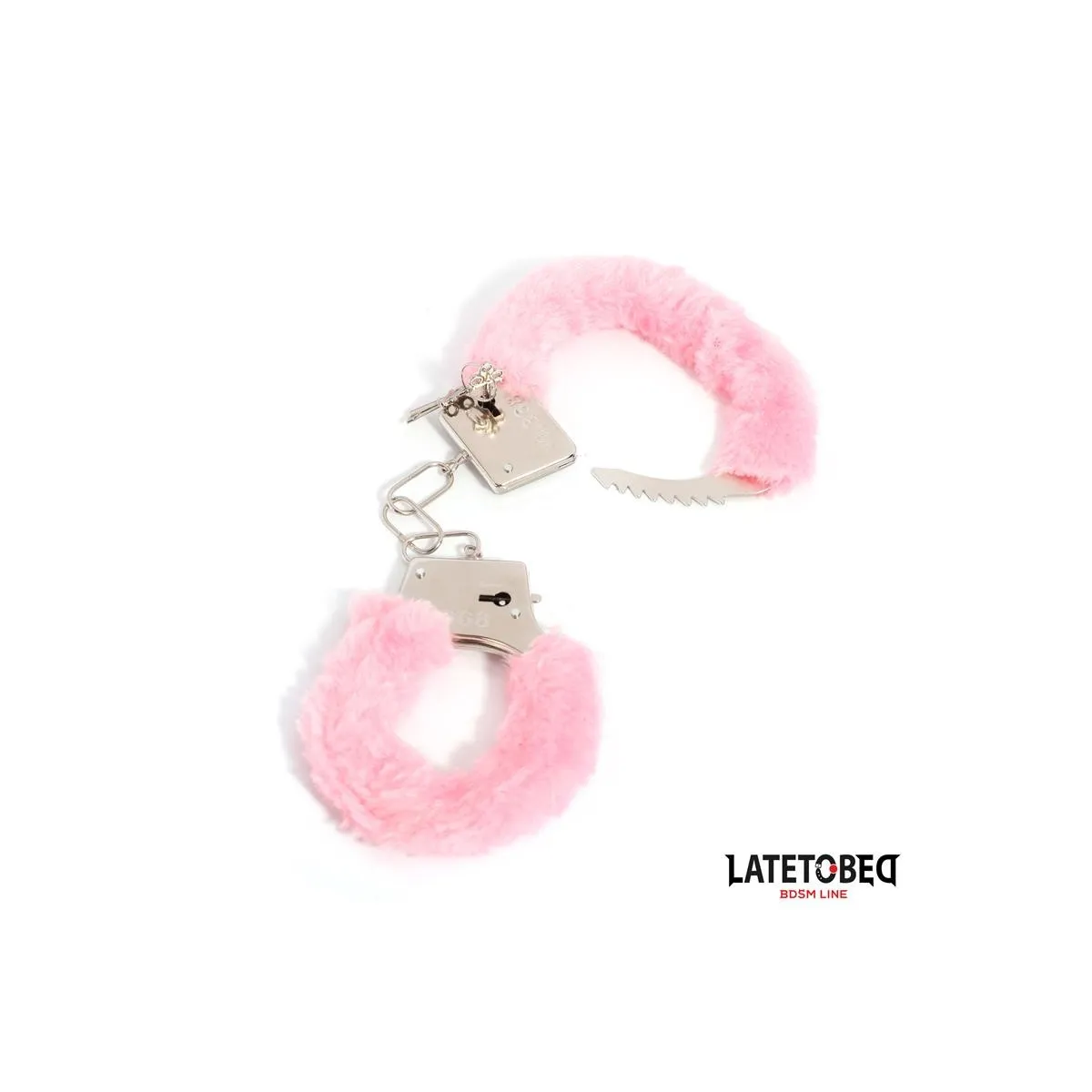 Fellbesetzte Metallfessel Rosa von Latetobed BDSM Line | Fesselliebe.de