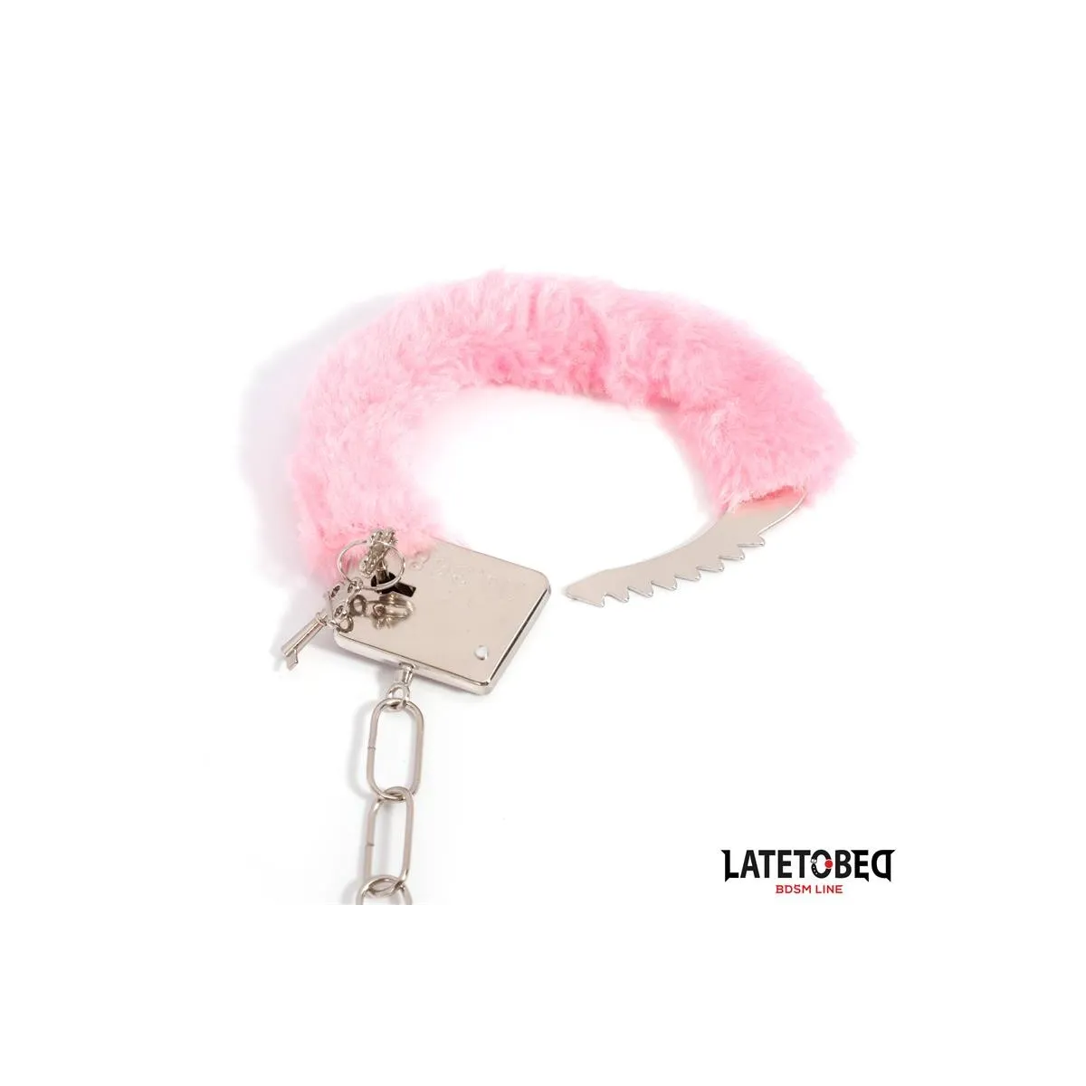 Fellbesetzte Metallfessel Rosa von Latetobed BDSM Line | Fesselliebe.de