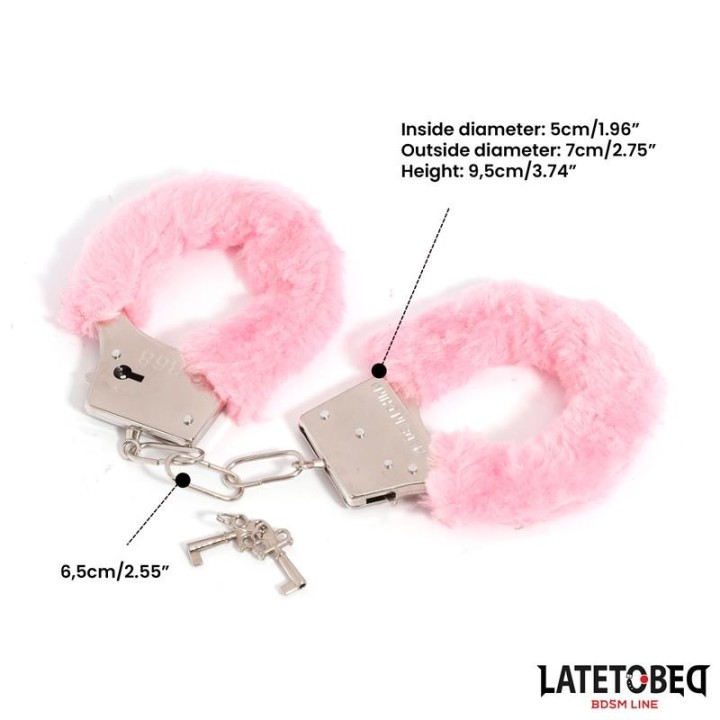 Fellbesetzte Metallfessel Rosa von Latetobed BDSM Line | Fesselliebe.de