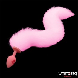 Rosa Silikon-Analplug mit Fuchsschwanz Rosa von Latetobed BDSM Line | Fesselliebe.de