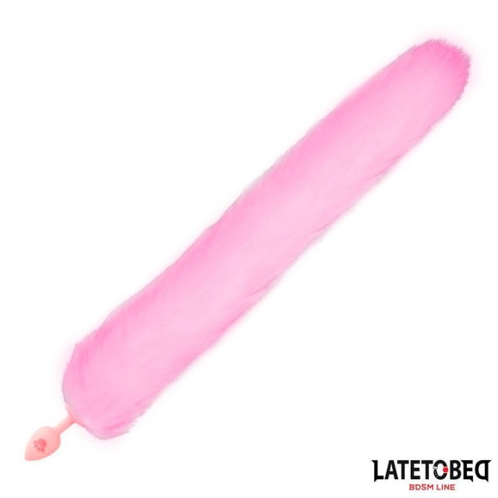 Rosa Silikon-Analplug mit Fuchsschwanz Rosa von Latetobed BDSM Line | Fesselliebe.de