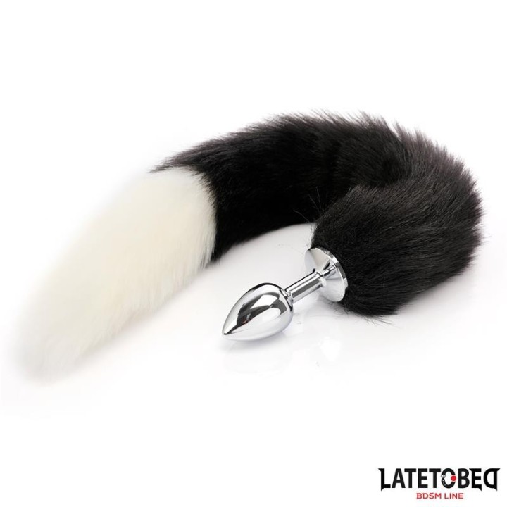 Analplug mit Fuchsschwanz Schwarz-Weiss 40 cm von Latetobed BDSM Line | Fesselliebe.de