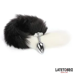 Analplug mit Fuchsschwanz Schwarz-Weiss 40 cm von Latetobed BDSM Line