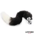 Analplug mit Fuchsschwanz Schwarz-Weiss 40 cm von Latetobed BDSM Line
