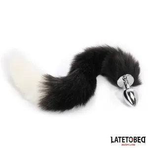 Analplug mit Fuchsschwanz Schwarz-Weiss 40 cm von Latetobed BDSM Line