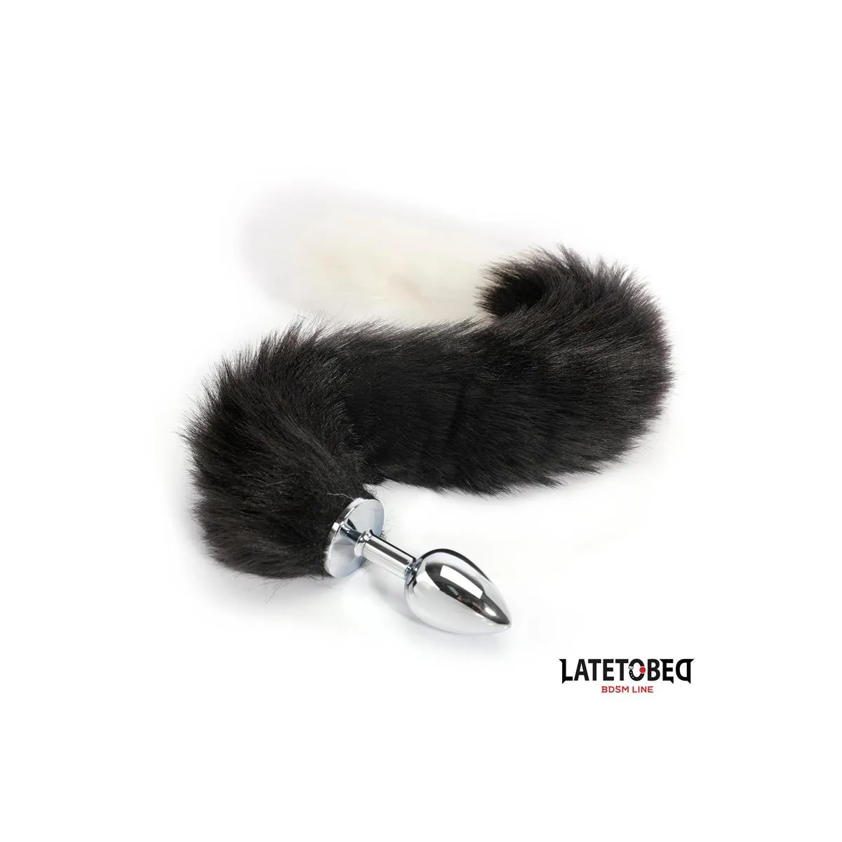 Analplug mit Fuchsschwanz Schwarz-Weiss 40 cm von Latetobed BDSM Line | Fesselliebe.de