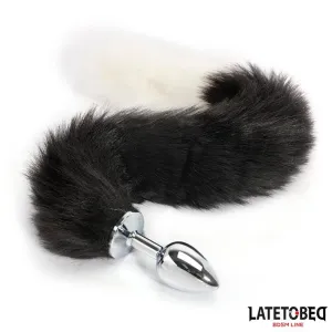 Analplug mit Fuchsschwanz Schwarz-Weiss 40 cm von Latetobed BDSM Line