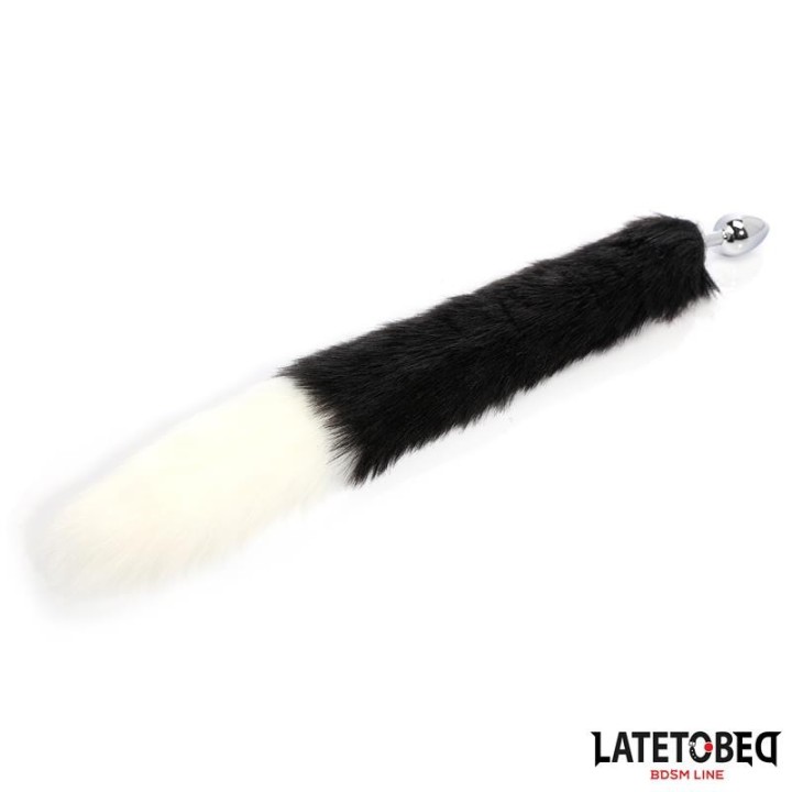 Analplug mit Fuchsschwanz Schwarz-Weiss 40 cm von Latetobed BDSM Line | Fesselliebe.de