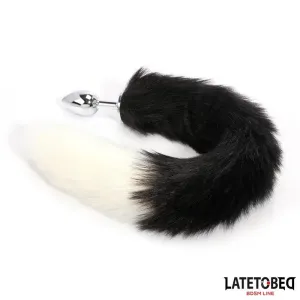 Analplug mit Fuchsschwanz Schwarz-Weiss 40 cm von Latetobed BDSM Line