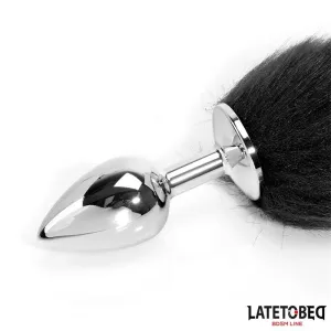 Analplug mit Fuchsschwanz Schwarz-Weiss 40 cm von Latetobed BDSM Line