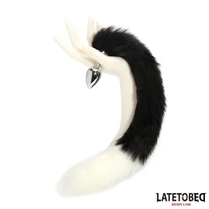 Analplug mit Fuchsschwanz Schwarz-Weiss 40 cm von Latetobed BDSM Line