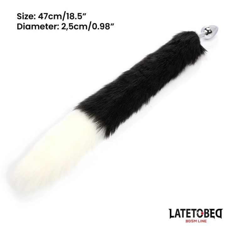 Analplug mit Fuchsschwanz Schwarz-Weiss 40 cm von Latetobed BDSM Line | Fesselliebe.de