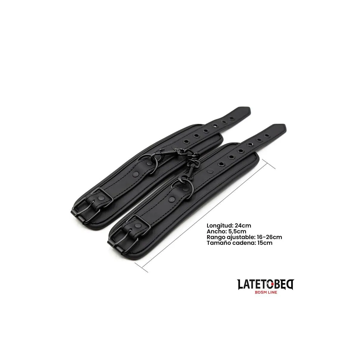 Einfarbige Schwarze Fussfessel von Latetobed BDSM Line | Fesselliebe.de