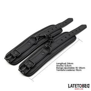 Einfarbige Schwarze Fussfessel von Latetobed BDSM Line