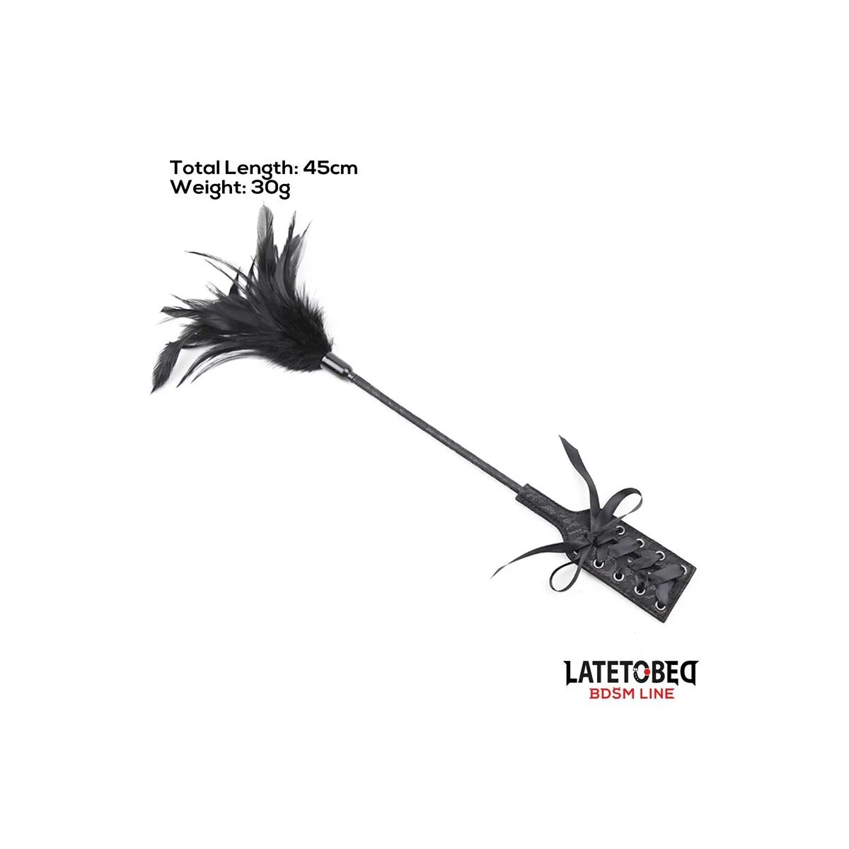 Kitzler mit Mehreren Federn und Spitzenband-Paddelkamm von Latetobed BDSM Line | Fesselliebe.de