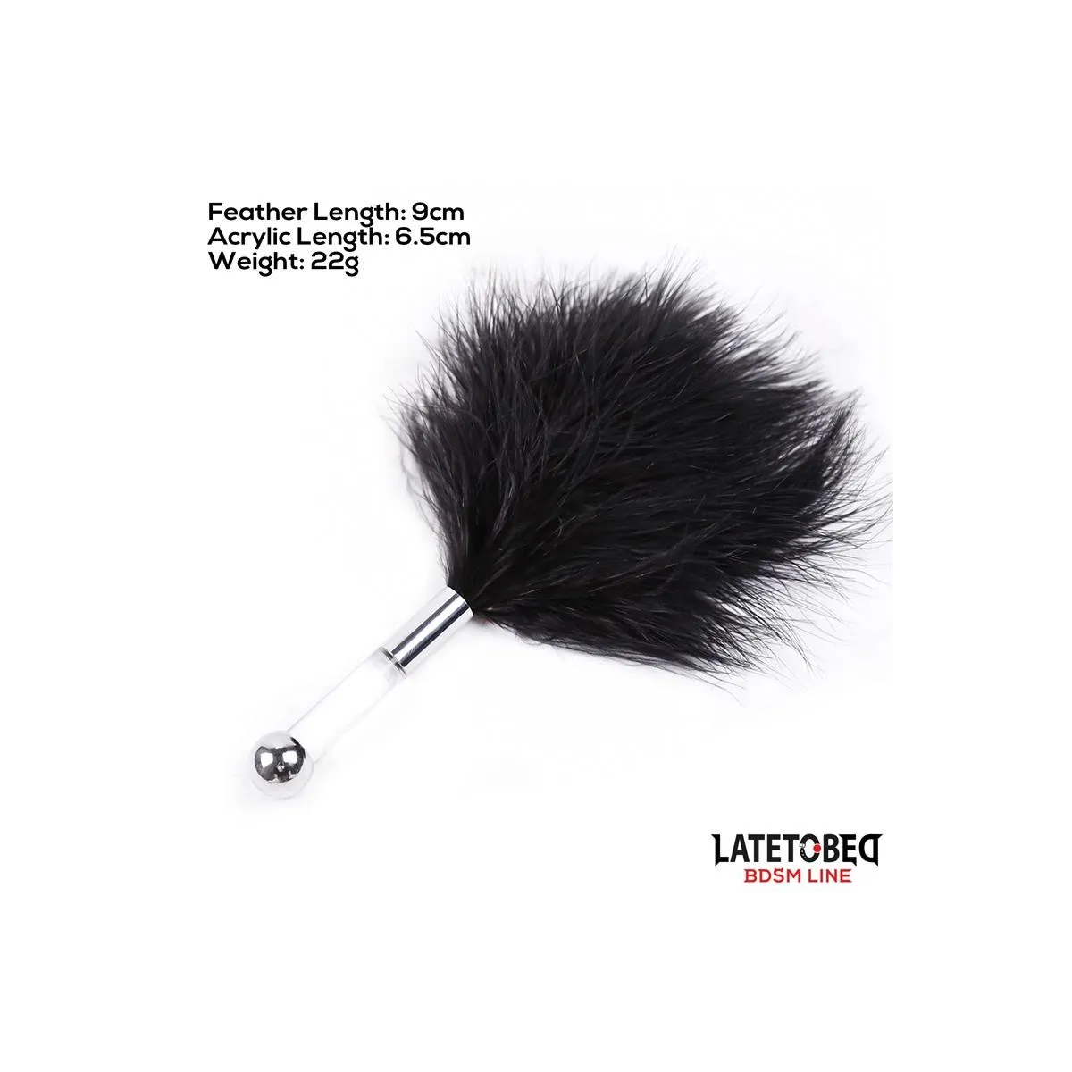 Federkitzler mit Acryl-Metallgriff von Latetobed BDSM Line | Fesselliebe.de