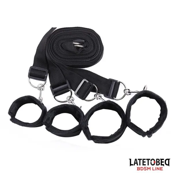 Bettfessel-Set mit Verstellbaren und Abnehmbaren Manschetten von Latetobed BDSM Line | Fesselliebe.de