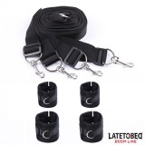 Bettfessel-Set mit Verstellbaren und Abnehmbaren Manschetten von Latetobed BDSM Line | Fesselliebe.de