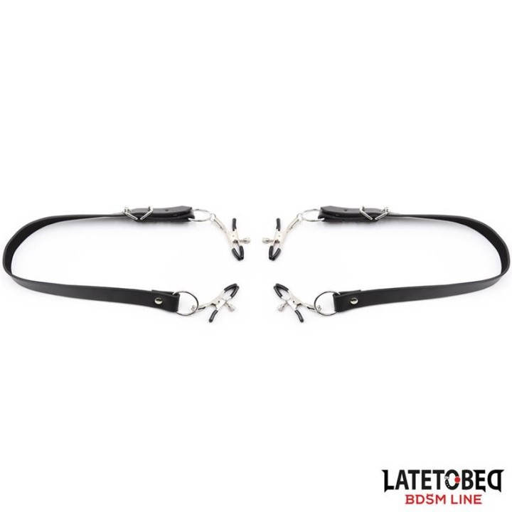 Bein-Bondage-Gurt mit Klitorisklemmen von Latetobed BDSM Line | Fesselliebe.de