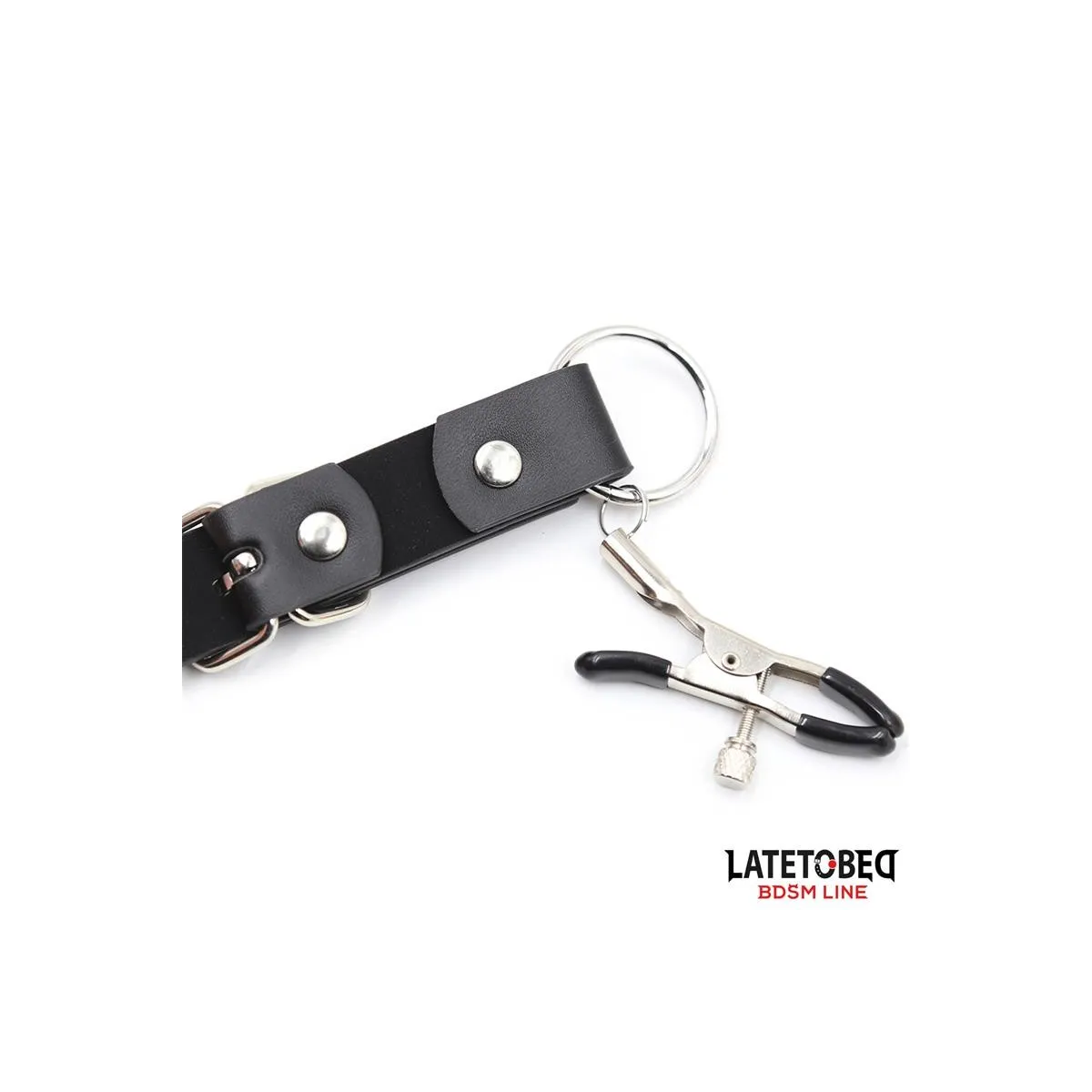 Bein-Bondage-Gurt mit Klitorisklemmen von Latetobed BDSM Line | Fesselliebe.de