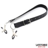Bein-Bondage-Gurt mit Klitorisklemmen von Latetobed BDSM Line | Fesselliebe.de
