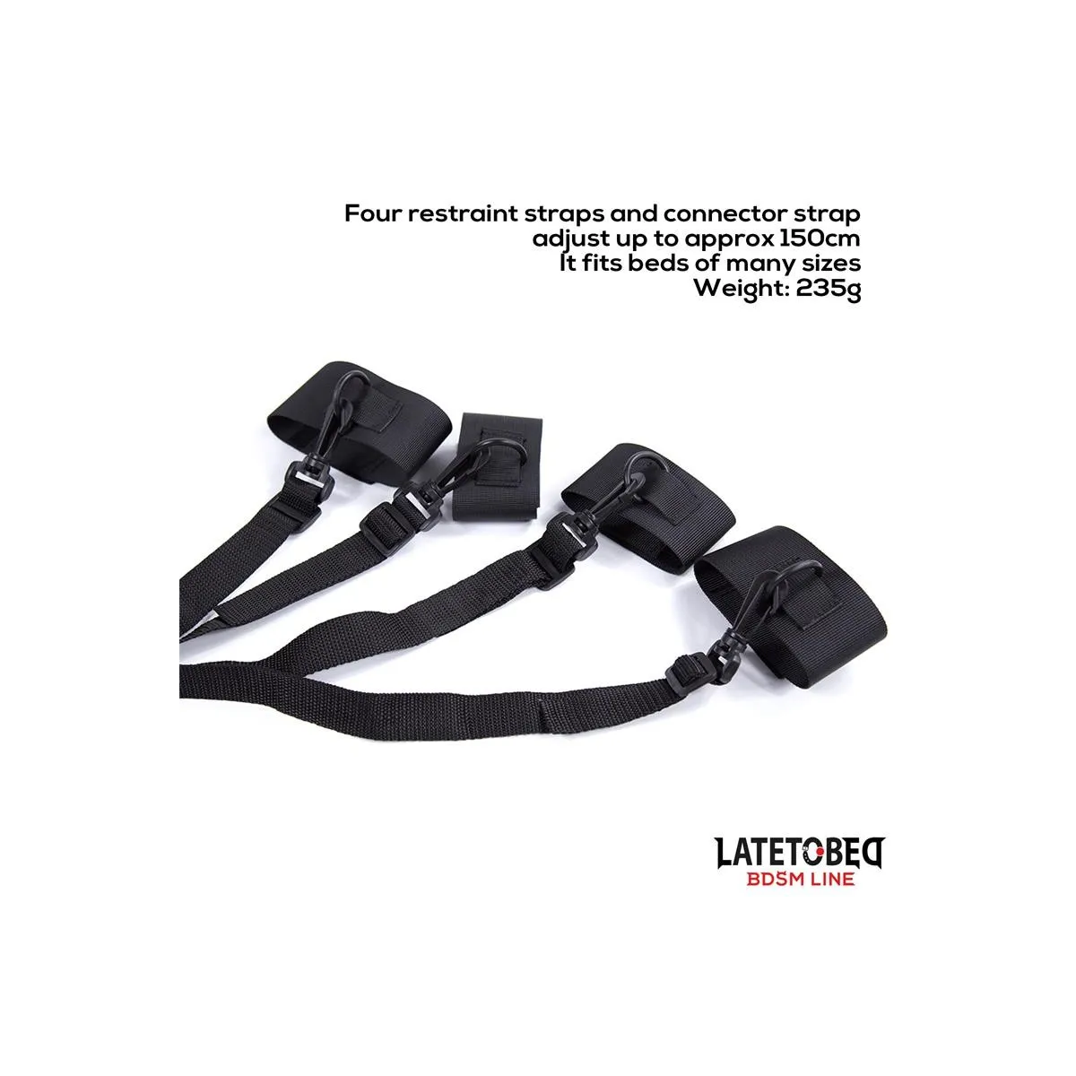 Nylon-Klettverschluss-Bettfesseln mit Kunststoffhaken von Latetobed BDSM Line | Fesselliebe.de
