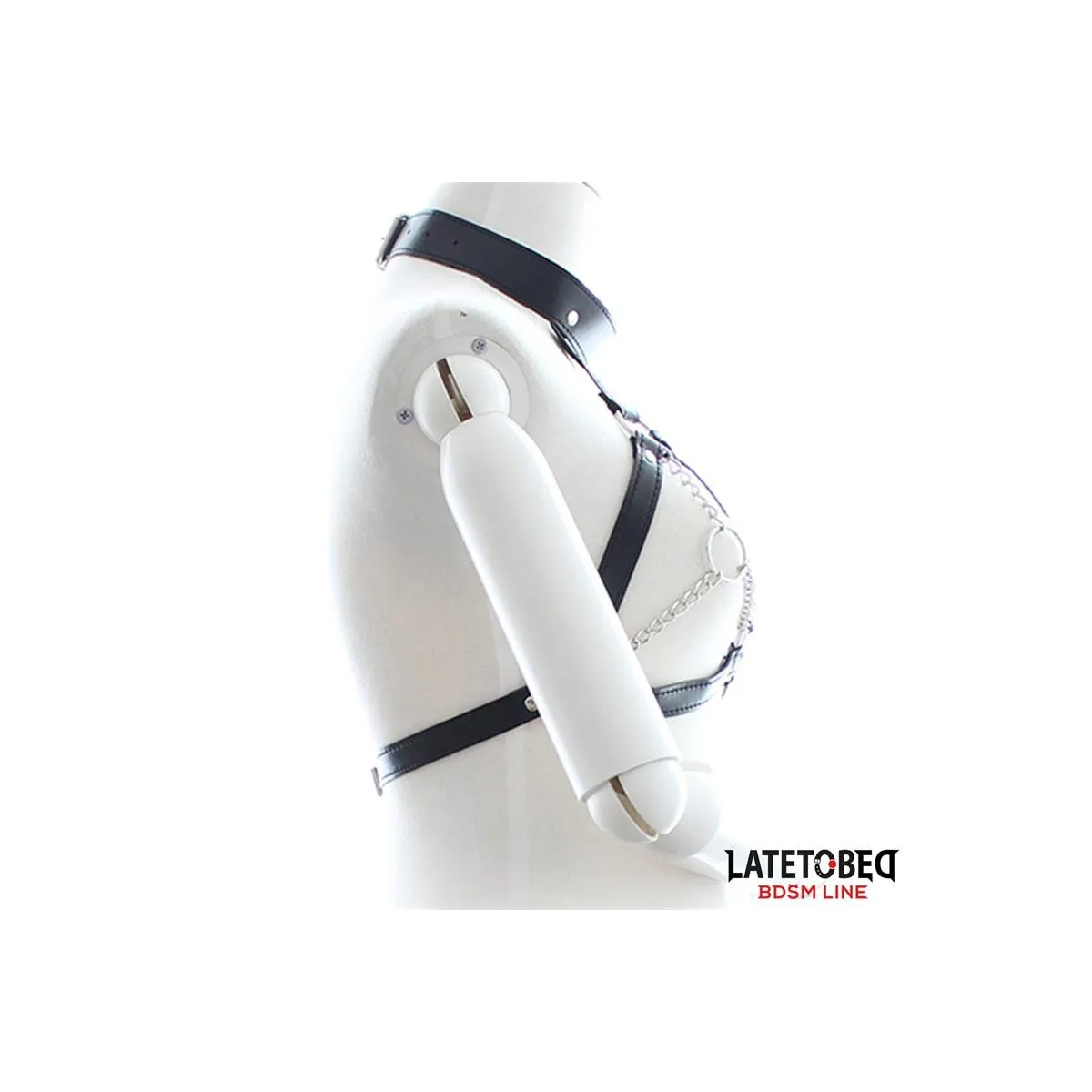 Bondage-Gurtzeug mit Offenen Cups und Ketten von Latetobed BDSM Line | Fesselliebe.de