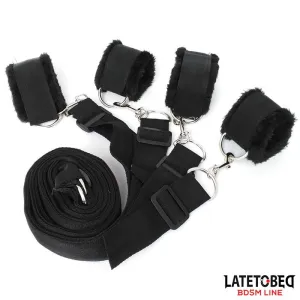 Lange Samt-Bondage-Fesseln für Das Bett, Verstellbar von Latetobed BDSM Line | Fesselliebe.de