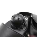 Sklavenhaube mit Augenmaske Atmungsaktiver Knebelball und Verstellbarer Mund von Latetobed BDSM Line