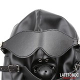 Sklavenhaube mit Augenmaske Atmungsaktiver Knebelball und Verstellbarer Mund von Latetobed BDSM Line | Fesselliebe.de