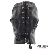 Sklavenhaube mit Augenmaske Atmungsaktiver Knebelball und Verstellbarer Mund von Latetobed BDSM Line | Fesselliebe.de