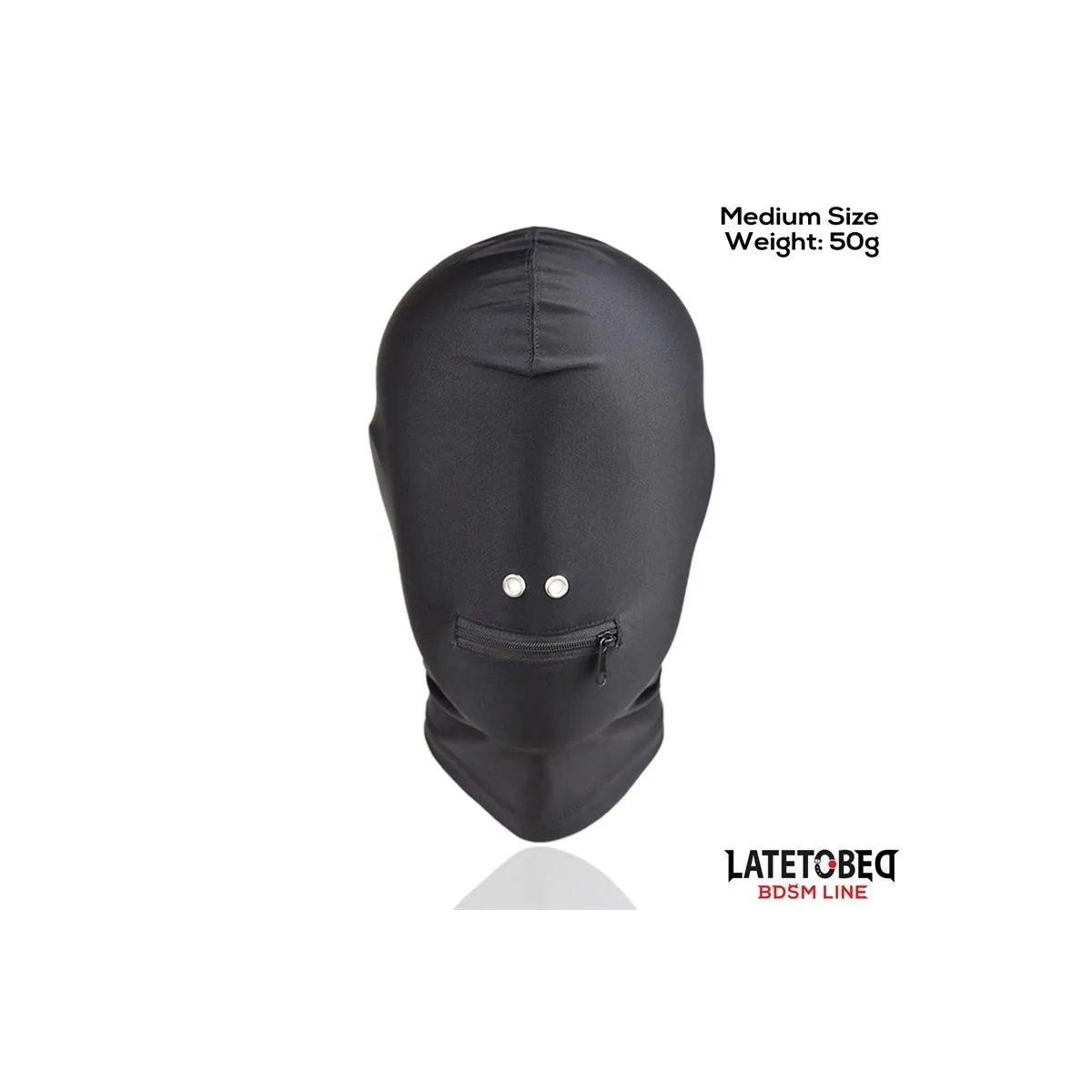 Vollständige Abdeckhaube mit Reissverschluss Im Mundbereich von Latetobed BDSM Line | Fesselliebe.de