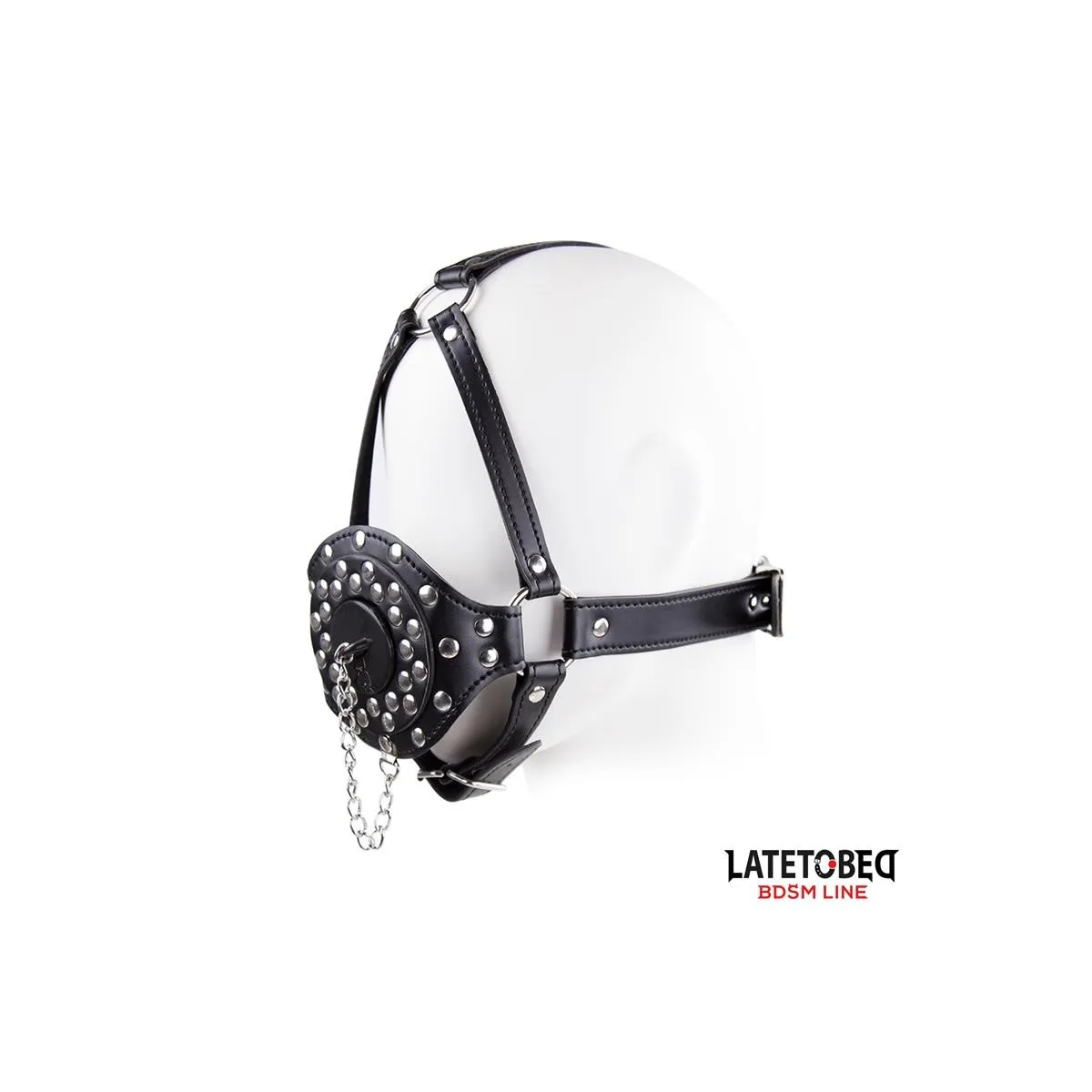 Gesichtsgeschirr mit Toilettendeckel-Knebel, Verstellbar von Latetobed BDSM Line | Fesselliebe.de