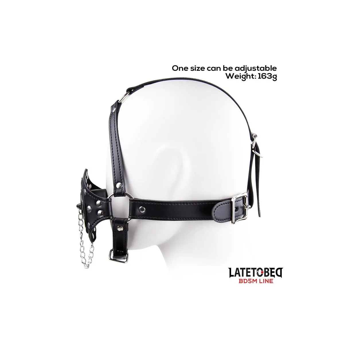 Gesichtsgeschirr mit Toilettendeckel-Knebel, Verstellbar von Latetobed BDSM Line | Fesselliebe.de