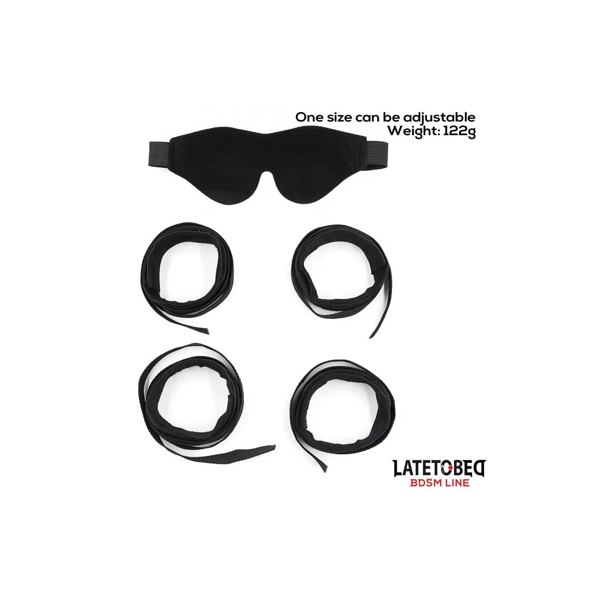Fessel-3-Teiliges Set aus Augenbinde, Fussfesseln und Handfesseln, Verstellbar von Latetobed BDSM Line | Fesselliebe.de