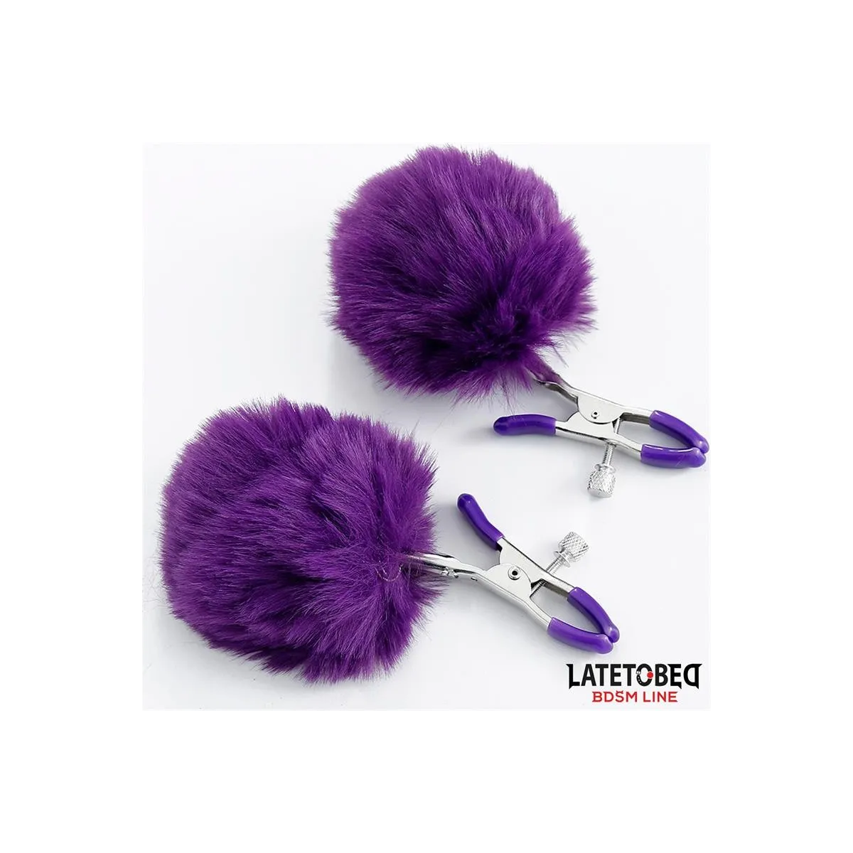 Nippelklemmen mit Lila Fell von Latetobed BDSM Line | Fesselliebe.de