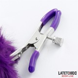 Nippelklemmen mit Lila Fell von Latetobed BDSM Line | Fesselliebe.de