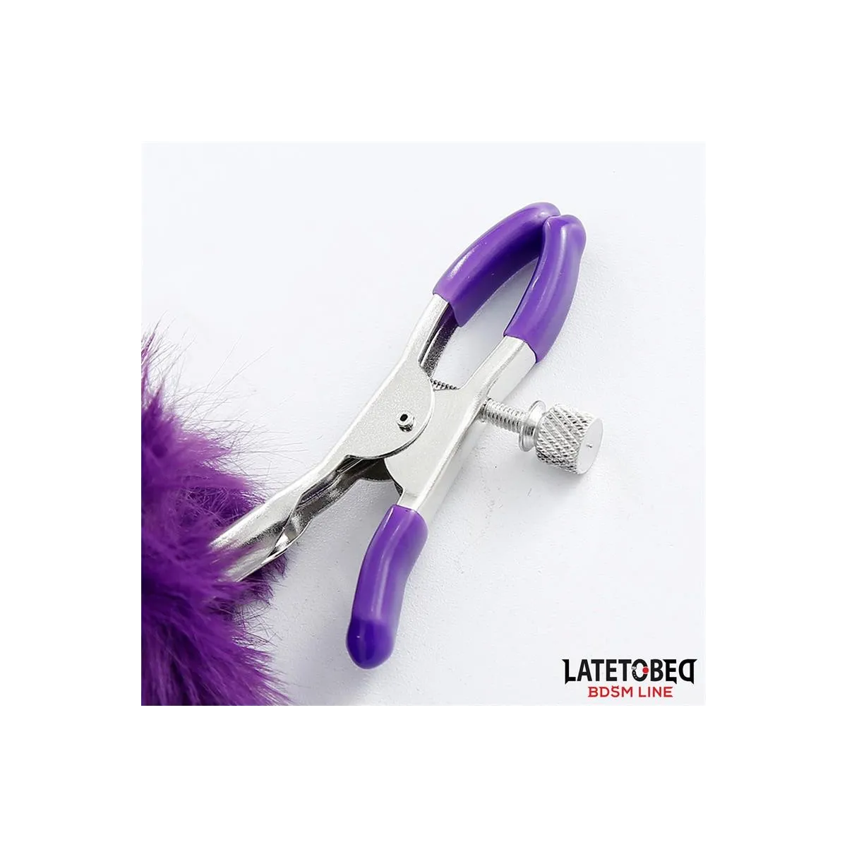 Nippelklemmen mit Lila Fell von Latetobed BDSM Line | Fesselliebe.de