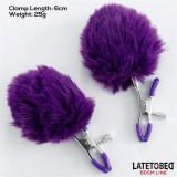 Nippelklemmen mit Lila Fell von Latetobed BDSM Line | Fesselliebe.de