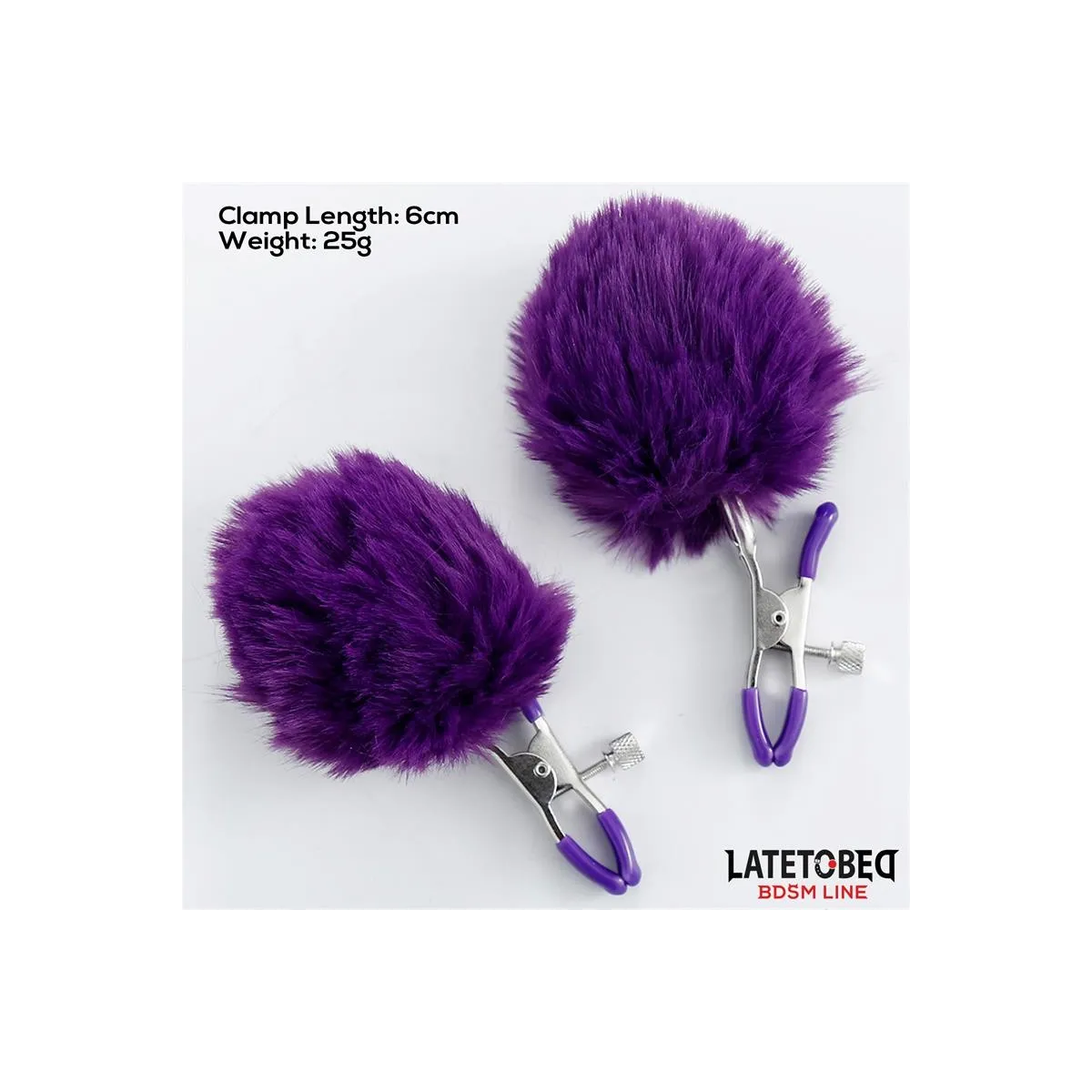 Nippelklemmen mit Lila Fell von Latetobed BDSM Line | Fesselliebe.de