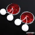 Nippel-Pasties mit Roten Pailletten-Pompons von Latetobed BDSM Line