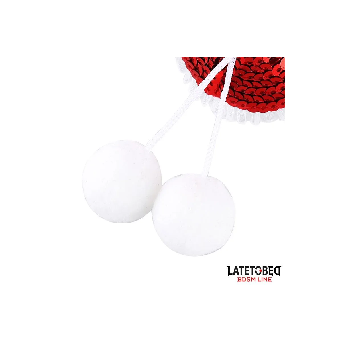 Nippel-Pasties mit Roten Pailletten-Pompons von Latetobed BDSM Line | Fesselliebe.de