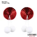 Nippel-Pasties mit Roten Pailletten-Pompons von Latetobed BDSM Line