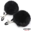 Nippelklemmen mit Schwarzem Fell von Latetobed BDSM Line